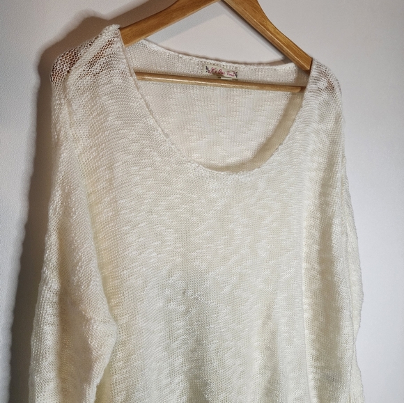 Creme lace knit sweater - Picture 5 of 8